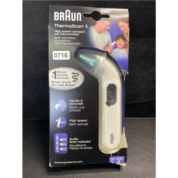 1 BRAUN ThermoScan 3 High-Speed Compact Ear Thermometer - Brand New!