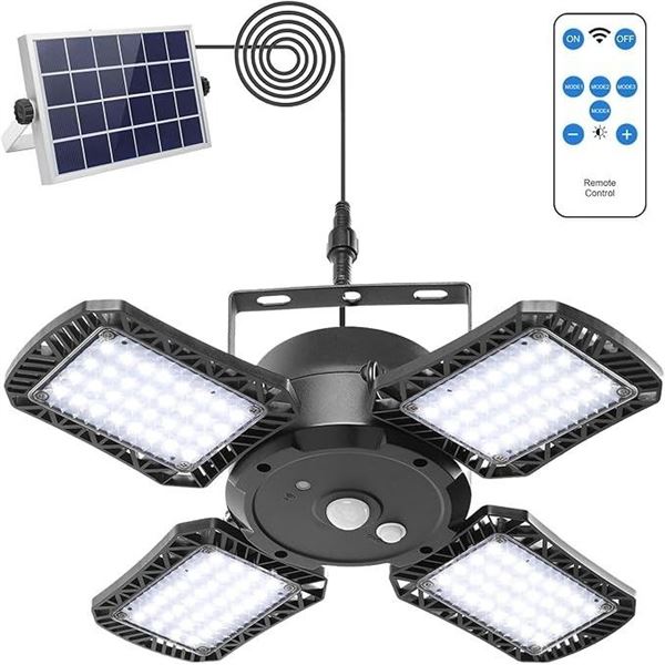 1 Solar Light for Outdoors w/ Motion Sensor;1000LM, 128LED Solar Pendant Light w/ Remote - New!