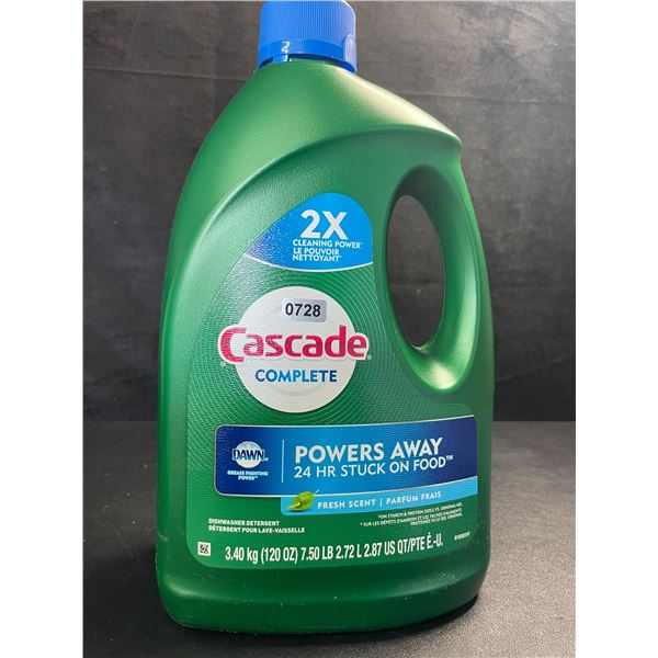 1 Large Jug of Cascade Complete Dishwasher Detergent - Fresh Scent w/ Dawn - 3.40kg - New