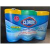 Image 1 : 3-Pack Clorox Disinfecting Wipes - 3 Tubs x 75 Wet Wipes Each (2x Crisp Lemon, 1x Fresh Scent) - New