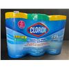 Image 1 : 3-Pack Clorox Disinfecting Wipes - 3 Tubs x 75 Wet Wipes Each (2x Crisp Lemon, 1x Fresh Scent) - New