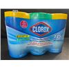 Image 1 : 3-Pack Clorox Disinfecting Wipes - 3 Tubs x 75 Wet Wipes Each (2x Crisp Lemon, 1x Fresh Scent) - New