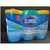 Image 1 : 3-Pack Clorox Disinfecting Wipes - 3 Tubs x 75 Wet Wipes Each (2x Crisp Lemon, 1x Fresh Scent) - New