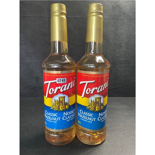 2 Torani Classic Hazelnut Naturally Flavored Syrups; 750ml Each - BB: FEB 01/2027 - New