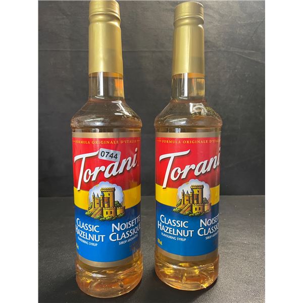 2 Torani Classic Hazelnut Naturally Flavored Syrups; 750ml Each - BB: FEB 01/2027 - New