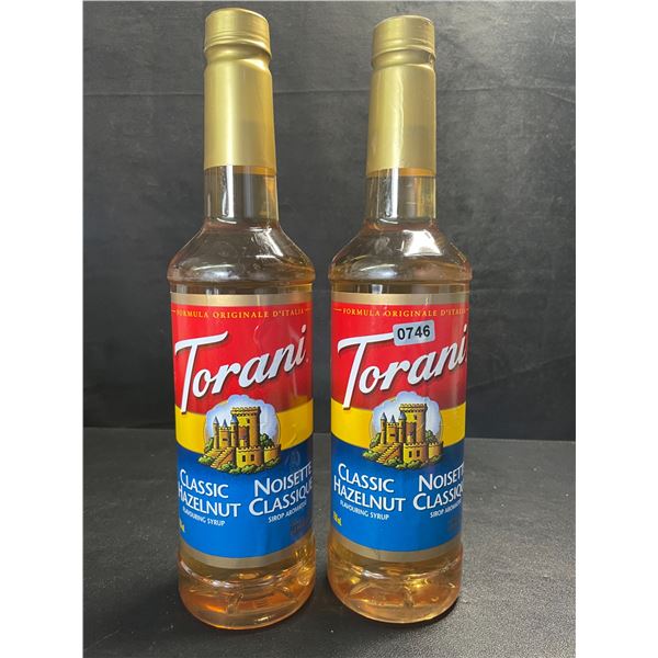 2 Torani Classic Hazelnut Naturally Flavored Syrups; 750ml Each - BB: FEB 01/2027 - New