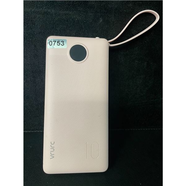 1 VRURC 10,000mAh Portable Power Bank/Charger w/ Built-In Charging Cords - No Box/Open Box