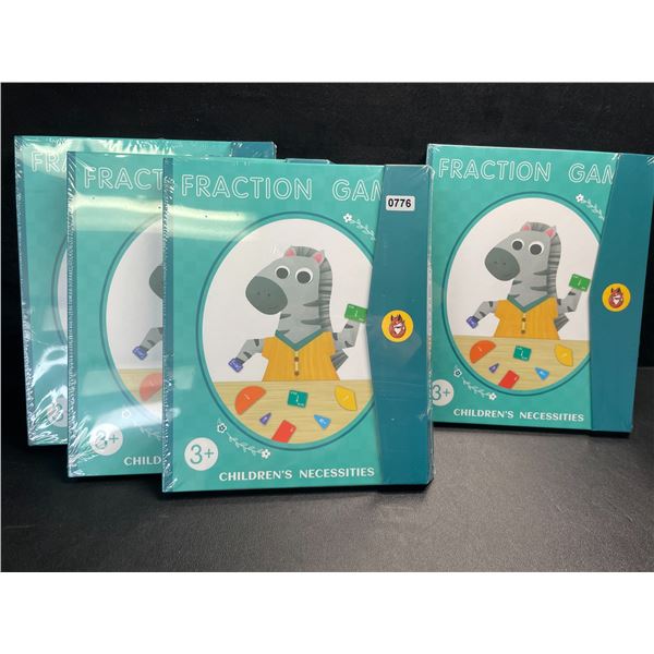 4 Fraction-Learning Educational Game Books for Kids (Ages 3+) - New Sealed