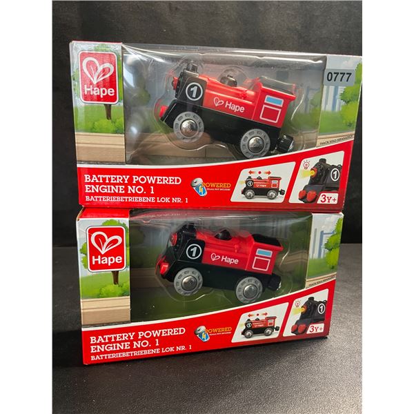 2 Hape Battery-Powered Toy Trains/Toy Trains (For Ages 3+) - Brand New
