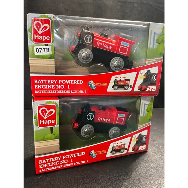 2 Hape Battery-Powered Toy Trains/Toy Trains (For Ages 3+) - Brand New