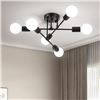 Image 2 : 1 Sputnik 6-Light Chandelier/Modern Ceiling Light - Black - 16.5" x 8" H - New