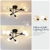 Image 7 : 1 Sputnik 6-Light Chandelier/Modern Ceiling Light - Black - 16.5" x 8" H - New