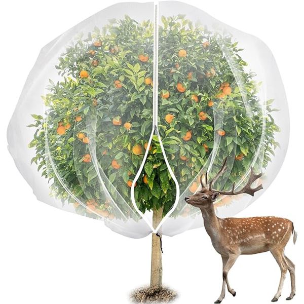 2 Fruit Tree Netting Covers - 5.9 x 5.9FT Size w/ Zipper & Drawstring - Keeps Bugs/Rodents Out - New