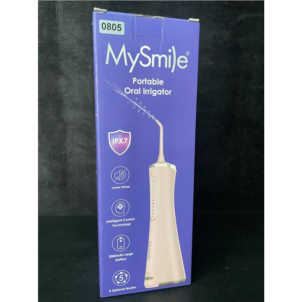 1 MySmile Portable Water Flosser/Oral Irrigator - Cordless/Rechargeable; Pink - New