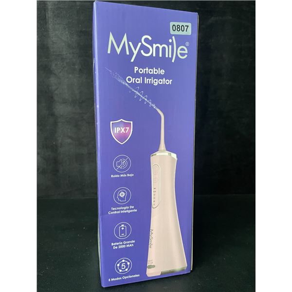 1 MySmile Portable Water Flosser/Oral Irrigator - Cordless/Rechargeable; Pink - New