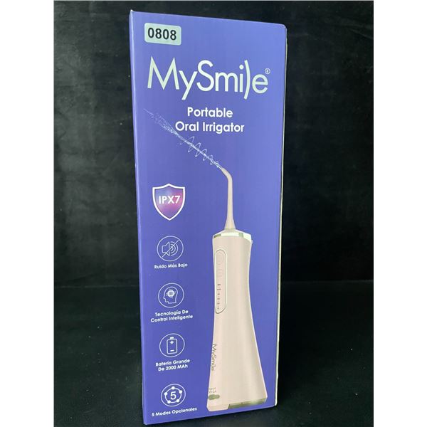 1 MySmile Portable Water Flosser/Oral Irrigator - Cordless/Rechargeable; Pink - New