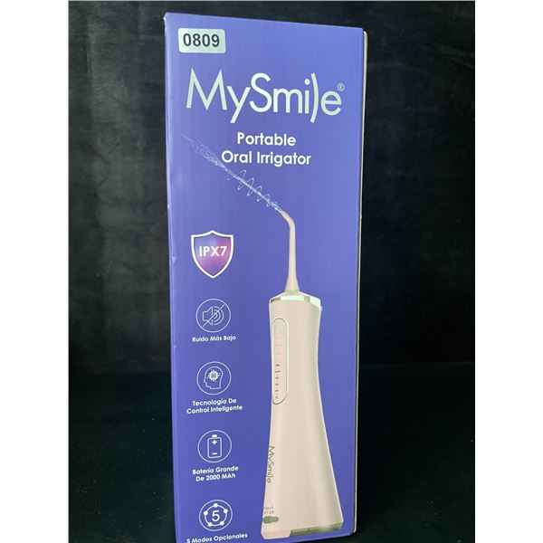 1 MySmile Portable Water Flosser/Oral Irrigator - Cordless/Rechargeable; Pink - New