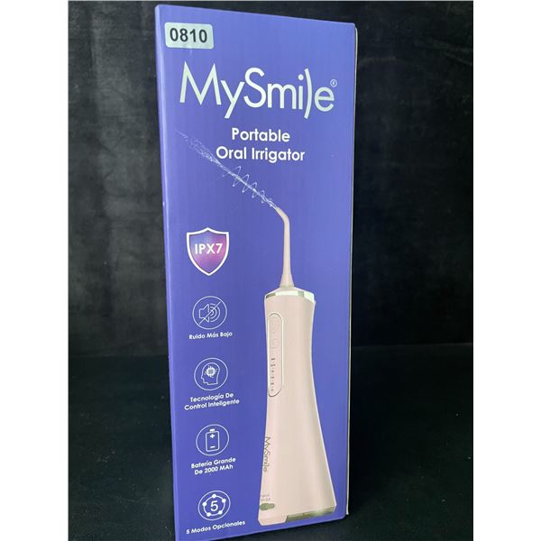 1 MySmile Portable Water Flosser/Oral Irrigator - Cordless/Rechargeable; Pink - New