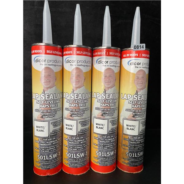 4 Dicor Products Lap Sealant; Self-Leveling - White (501LSW-1) - 10.3oz - New