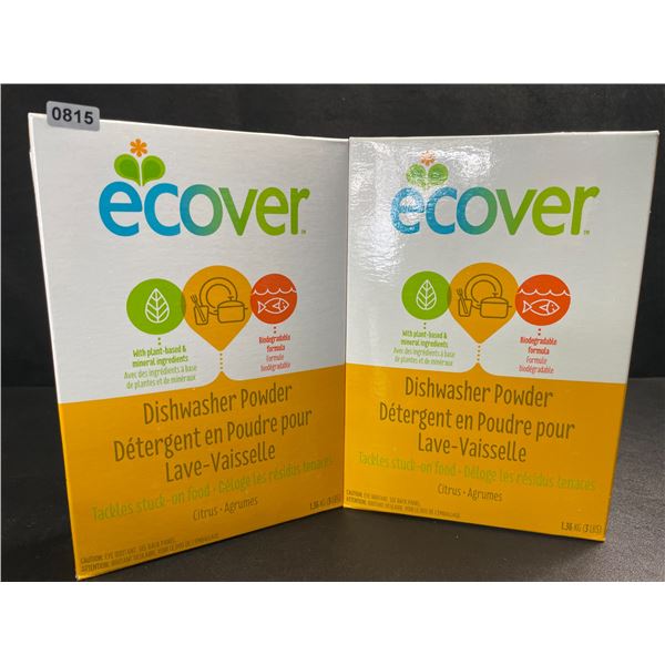2 Boxes of Ecover Natural Plant-Based Dishwasher Powder - Citrus - 1.36kg - New Sealed