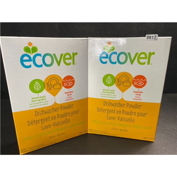 2 Boxes of Ecover Natural Plant-Based Dishwasher Powder - Citrus - 1.36kg - New Sealed