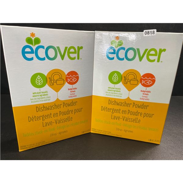 2 Boxes of Ecover Natural Plant-Based Dishwasher Powder - Citrus - 1.36kg - New Sealed