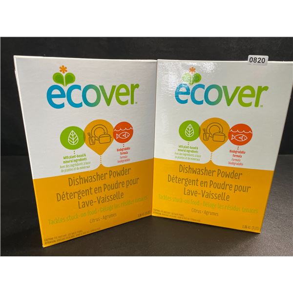 2 Boxes of Ecover Natural Plant-Based Dishwasher Powder - Citrus - 1.36kg - New Sealed