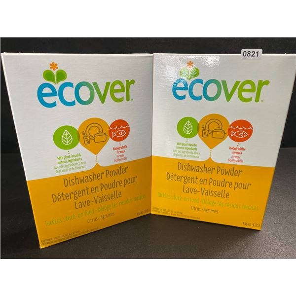 2 Boxes of Ecover Natural Plant-Based Dishwasher Powder - Citrus - 1.36kg - New Sealed