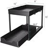 Image 2 : 2-Pack of Under The Sink Organizers - 2-Tier Sliding Cabinet Organizers (Black) - New
