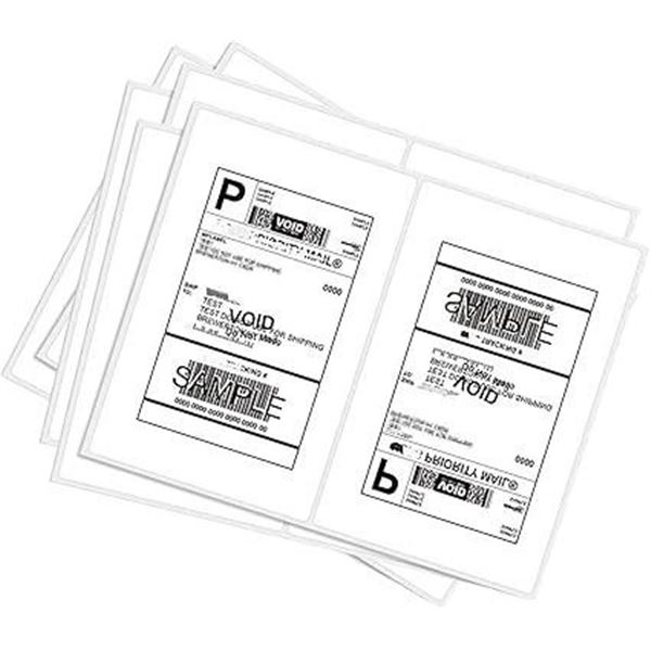 150-Pack of Half-Sheet Shipping Labels (8.5" x 5.5" Size) - New Sealed