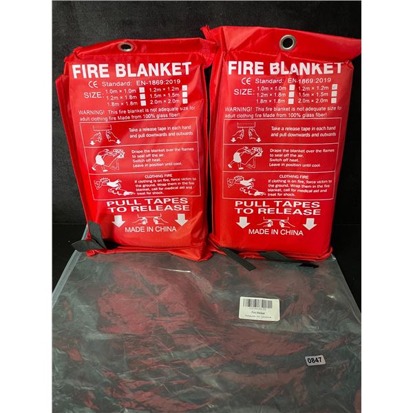 2-Pack of Fire Blankets/Emergency Fire Blankets - 1.2m x 1.2m Size - New
