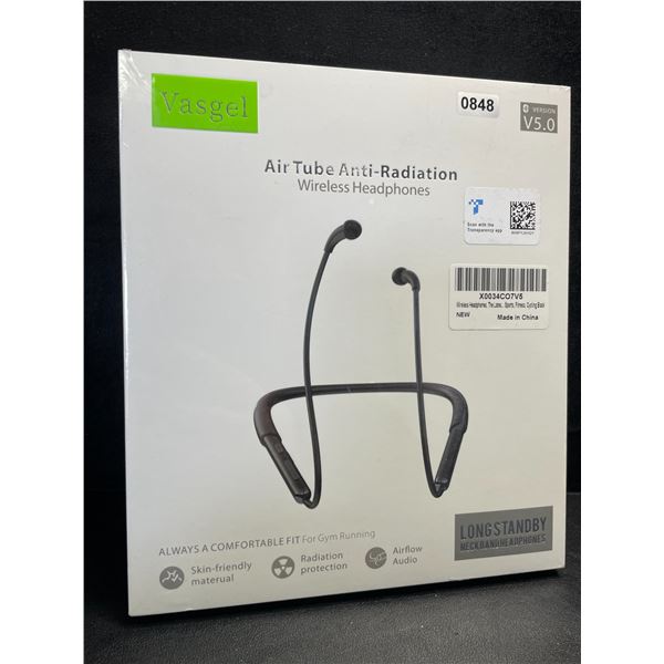1 Pair of Vasgel Wireless Bluetooth 5.0 Sport Headphones; Wrap-Around Neck Design - New Sealed