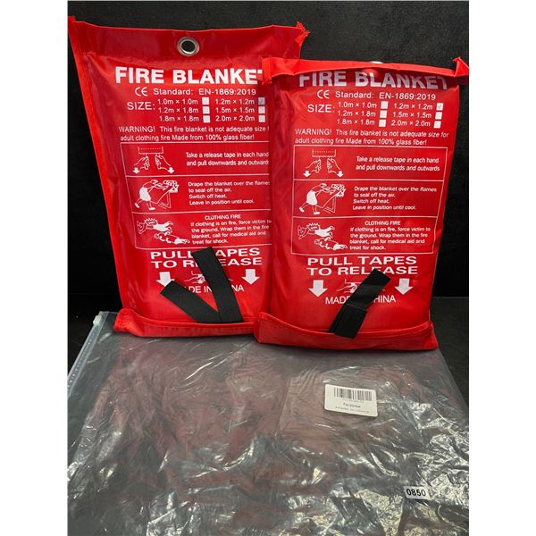 2-Pack of Fire Blankets/Emergency Fire Blankets - 1.2m x 1.2m Size - New