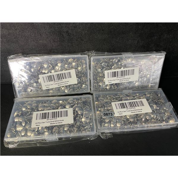 4 Packs of Steel/Heavy Duty Thumb Tacks (600PCS Each) - New