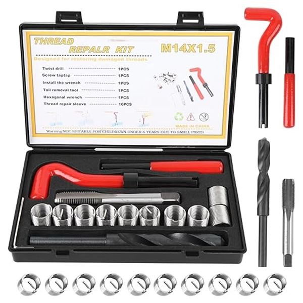 15PC Thread Repair Tool Kit - Metric/SAE Thread Repair Kit - New