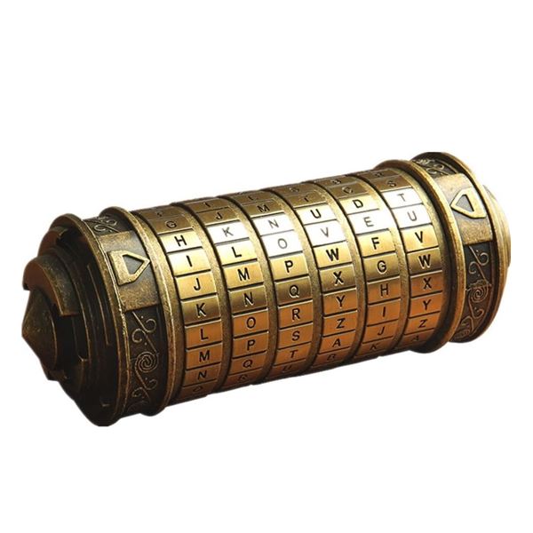 1 Locking DaVinci Code Steel Container Storage Box with Combination Lock and Rings - New