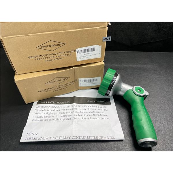 2 Green Mount Heavy Duty Hose Nozzles - New in Box
