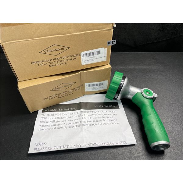 2 Green Mount Heavy Duty Hose Nozzles - New in Box