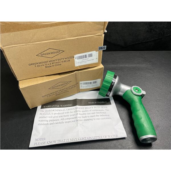 2 Green Mount Heavy Duty Hose Nozzles - New in Box