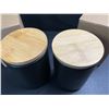 Image 2 : 2 Ceramic Black Storage Cannisters with Bamboo Lids (700ml) 6" Black; Airtight Food Storage - New