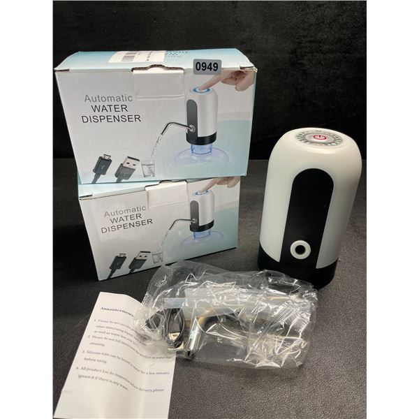2 Automatic Portable Water Dispensers/Electric Water Pumps - Fit Directly On 5 Gallon Bottles - New