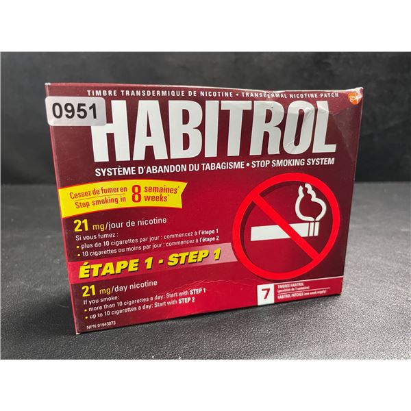 1 Box of Habitrol Transdermal Nicotine Patches For Quitting Smoking - Step1 (7 Patches) - New