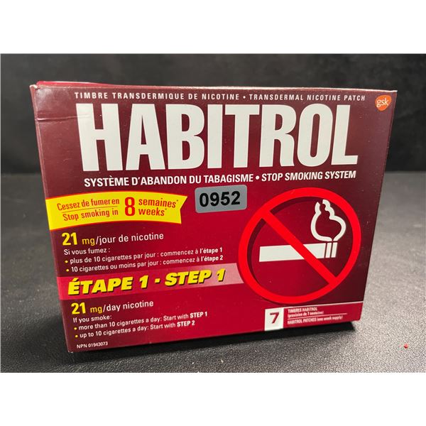 1 Box of Habitrol Transdermal Nicotine Patches For Quitting Smoking - Step1 (7 Patches) - New