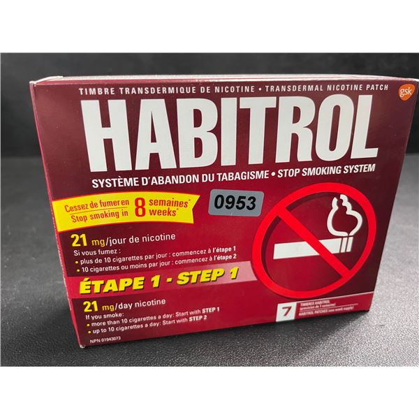 1 Box of Habitrol Transdermal Nicotine Patches For Quitting Smoking - Step1 (7 Patches) - New