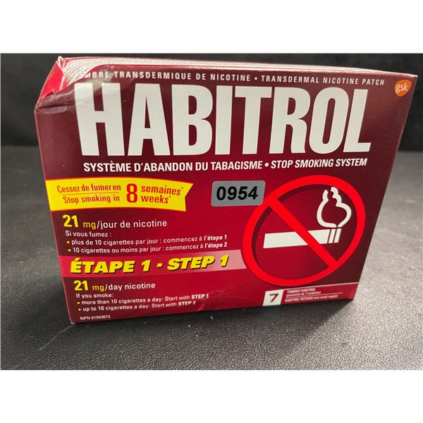 1 Box of Habitrol Transdermal Nicotine Patches For Quitting Smoking - Step1 (7 Patches) - New