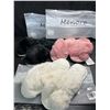 Image 1 : 3 Pairs of Assorted Menore Fuzzy Slippers for Women - Black/Pink/White - New