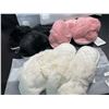 Image 3 : 3 Pairs of Assorted Menore Fuzzy Slippers for Women - Black/Pink/White - New