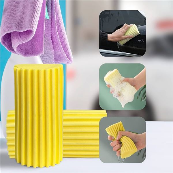 6 Magic Cleaning Sponges/Damp Clean Duster Sponges for Hard to Reach Spots - New