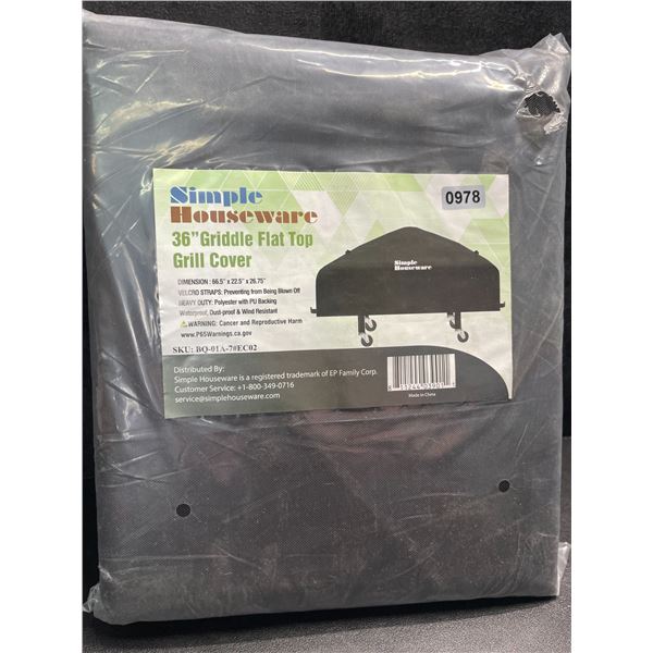 1 36-Inch BBQ Grill Cover/Griddle Flat Top Grill Cover - Size: 66.5" x 22.5" x 26.75" - Brand New