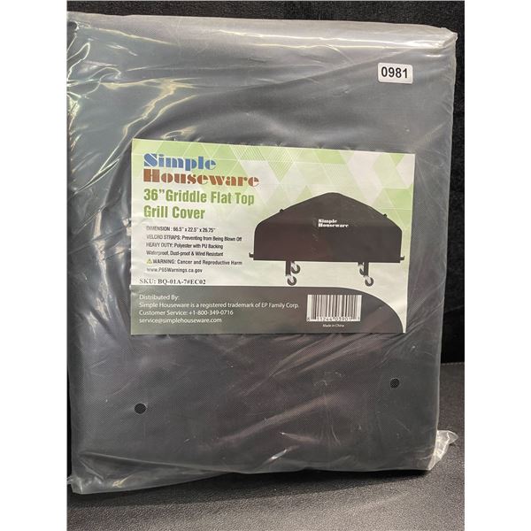 1 36-Inch BBQ Grill Cover/Griddle Flat Top Grill Cover - Size: 66.5" x 22.5" x 26.75" - Brand New